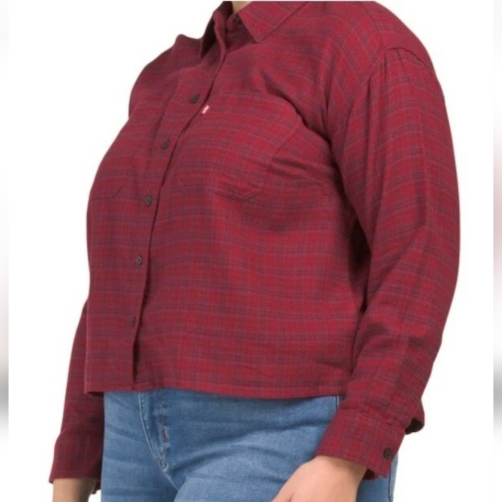 Levi's Maple Cropped Plaid Shirt